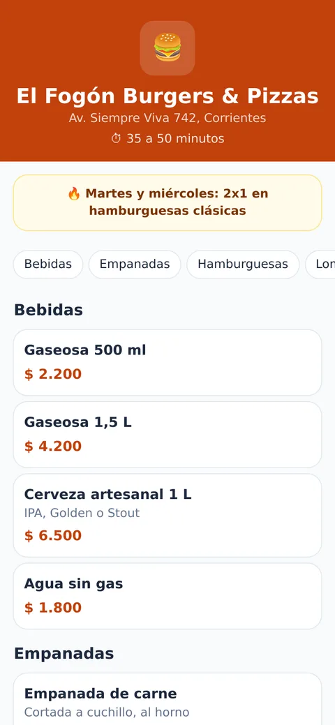 Menú online